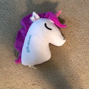 Unicorn stuffed animal.